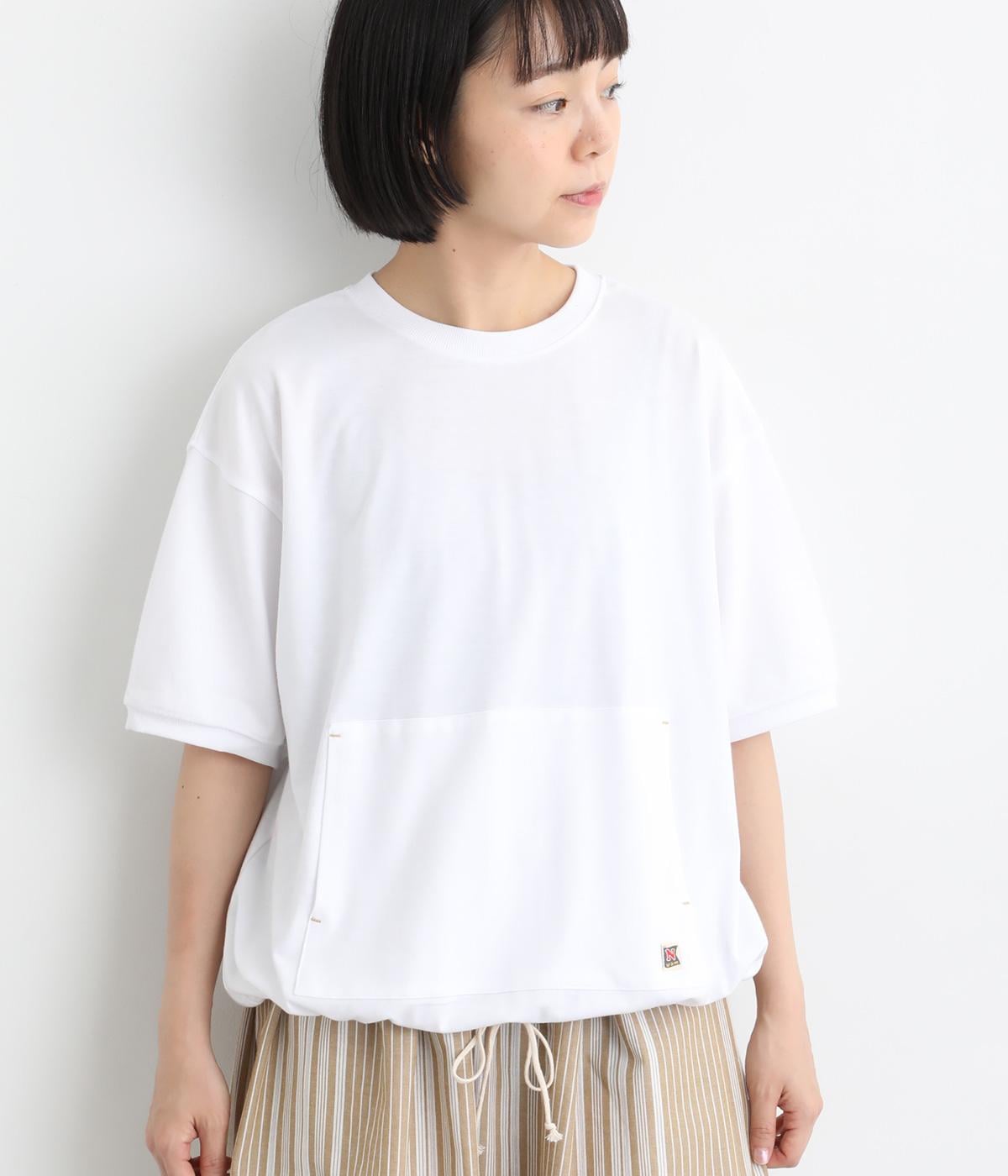 天竺ポケット付きTシャツ(オフホワイト-M)