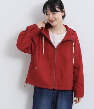 フード付きジップジャケット（レッド・L）