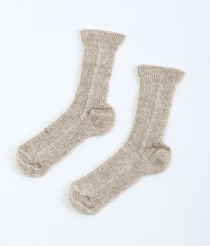 リネンリブソックス(ベージュ-ONESIZE)