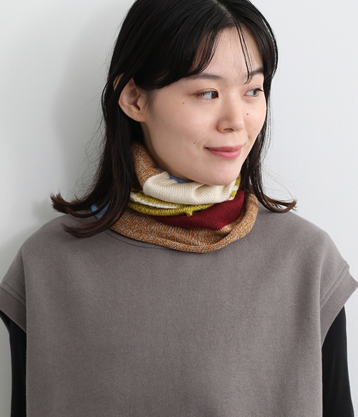 シルク３PLYスヌード(イエロー-ONESIZE)