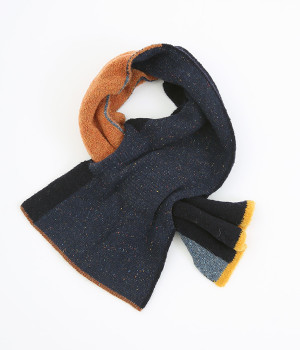 アンゴラウール　ミニ差し込みマフラー(ネイビー-ONESIZE)