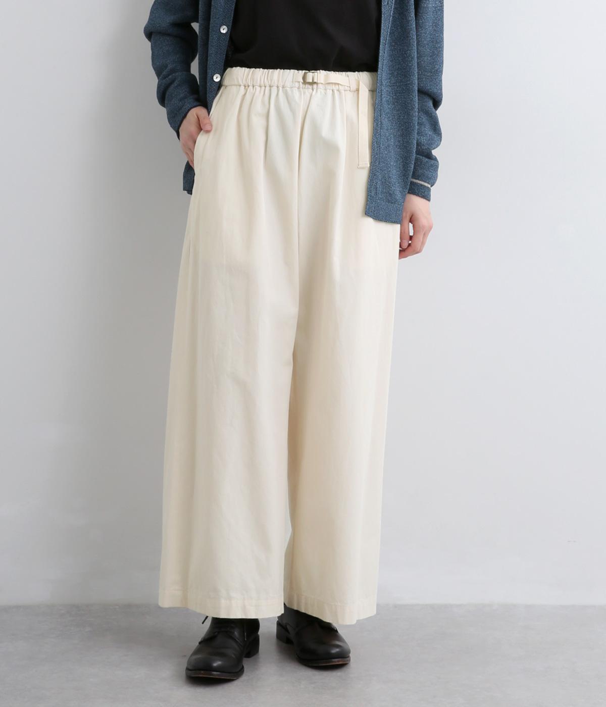 コットンアジャスター付きワイドストレートパンツ(オフホワイト-3)