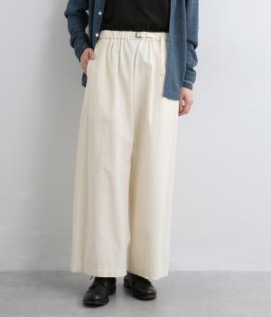 コットンアジャスター付きワイドストレートパンツ(オフホワイト-3)