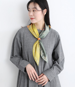 シルクスカーフ(キャメル-ONESIZE)