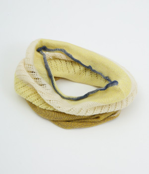 シルクメッシュ編みスヌード(イエロー-ONESIZE)