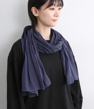 ソフトコットンシンプルストール(ネイビー-ONESIZE)