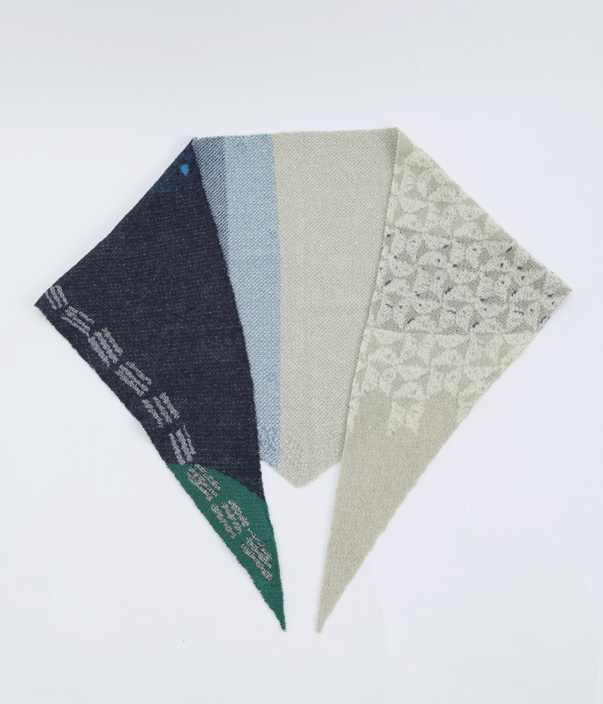 三角ニットストール(ネイビー-ONESIZE)