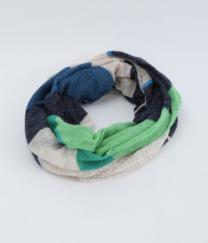 リネンコットンスヌード(ネイビー-ONESIZE)