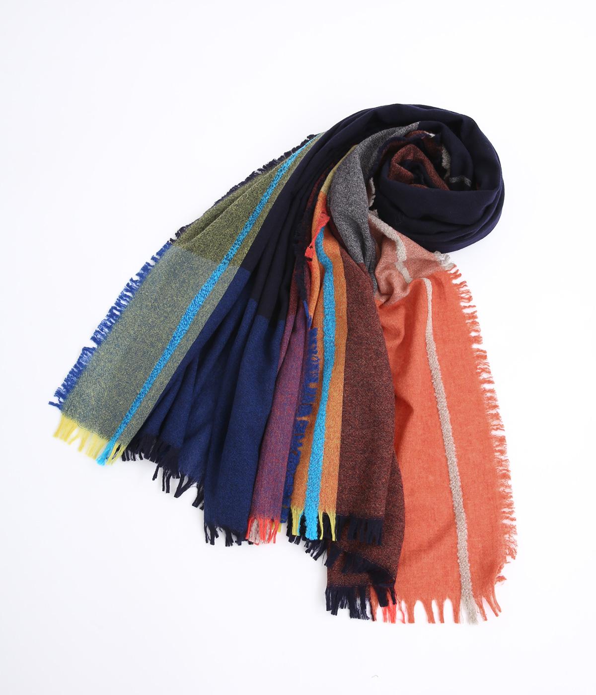 エアウールストール(ネイビー-F)