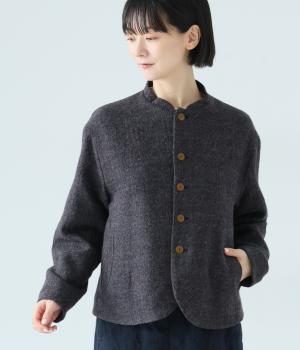 ウール綾ガーゼブルゾン(ネイビー-2)