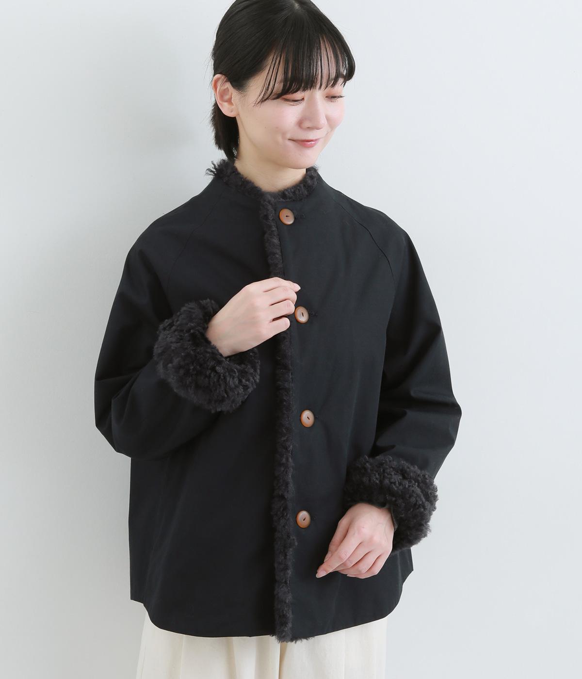 コットンファー付きブルゾン(ネイビー-2)