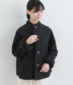 コットンファー付きブルゾン(ネイビー-2)