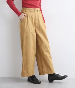 デニムストレートワイドパンツ(キャメル-2)