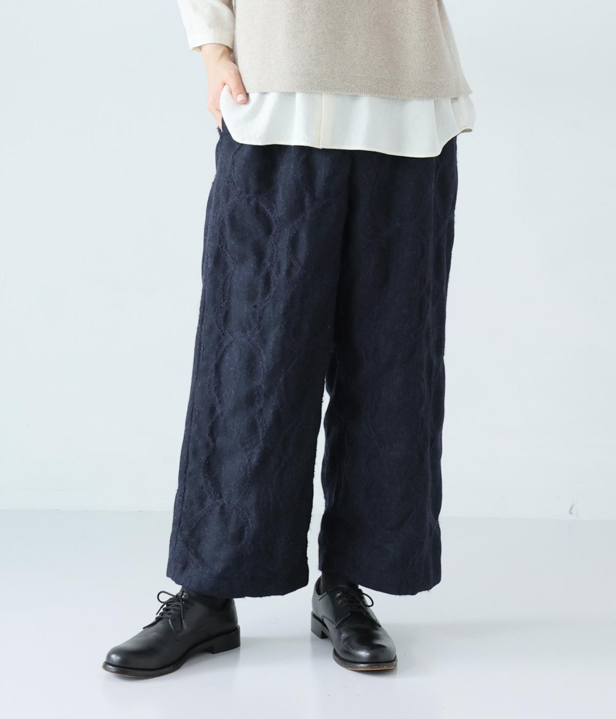 ウールモヘヤコード刺繍パンツ(ネイビー-2)