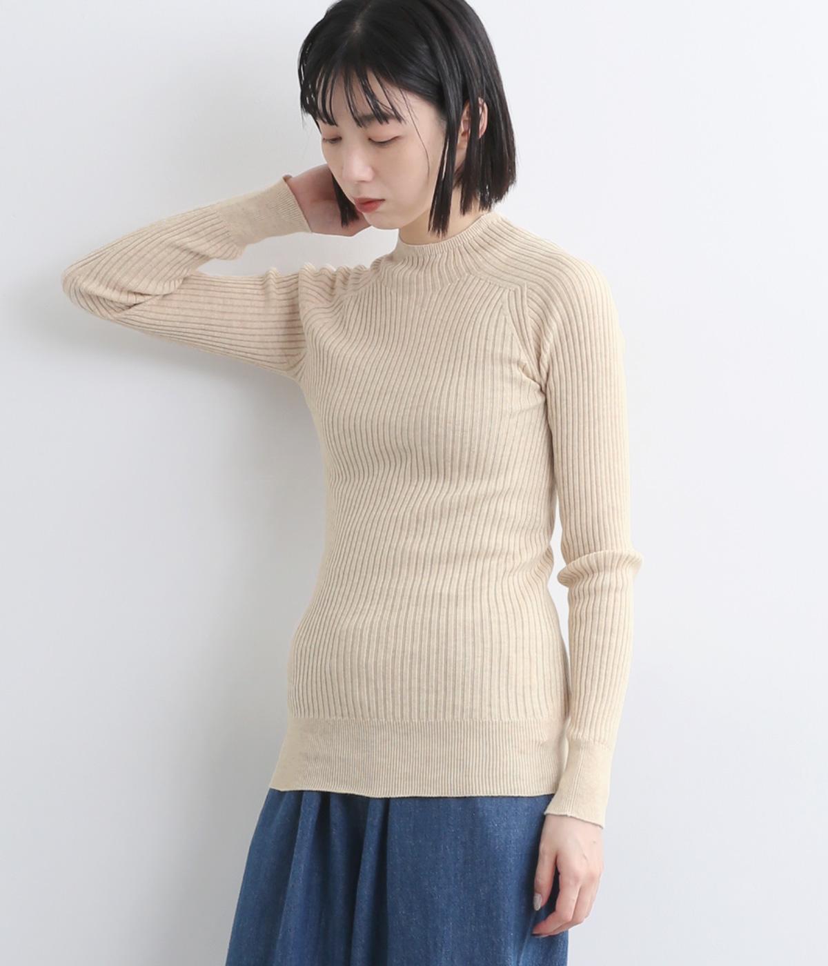 ホールガーメントリブモックネックベーシックプルオーバー(生成-F)