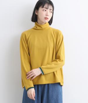 ホールガーメント天竺ワイド巾オフタートル(カラシ-F)