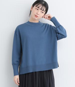 ウール脇テープスリットプルオーバー(ブルー-3)
