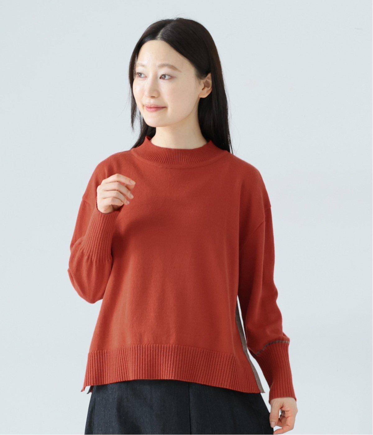 ウール脇テープスリットプルオーバー(オレンジ-3)