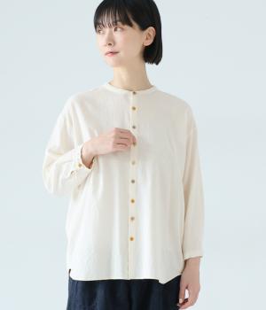 コットンビエラ変わり釦シャツ(オフホワイト-2)