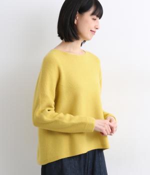 ホールガーメント　ウール丸襟プルオーバー(イエロー-0)