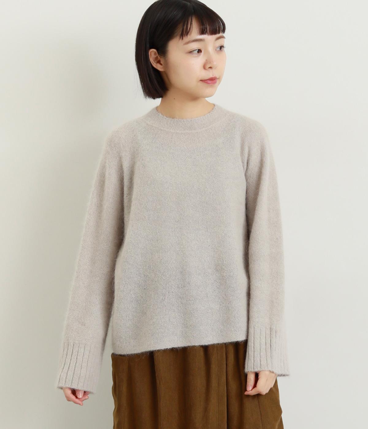 ホールガーメント　アルパカ混ヘアリープルオーバー(ライトグレー-0)