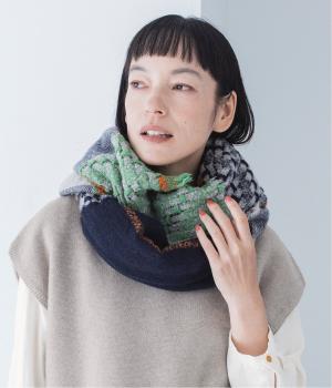 ツイードスヌード(ネイビー-F)