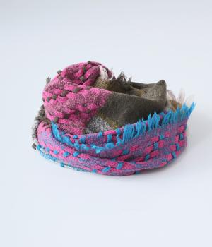 ツイードスヌード(カーキ-F)