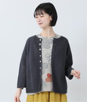ホールガーメントギマコットン　9分袖カーディガン(チャコール-0)