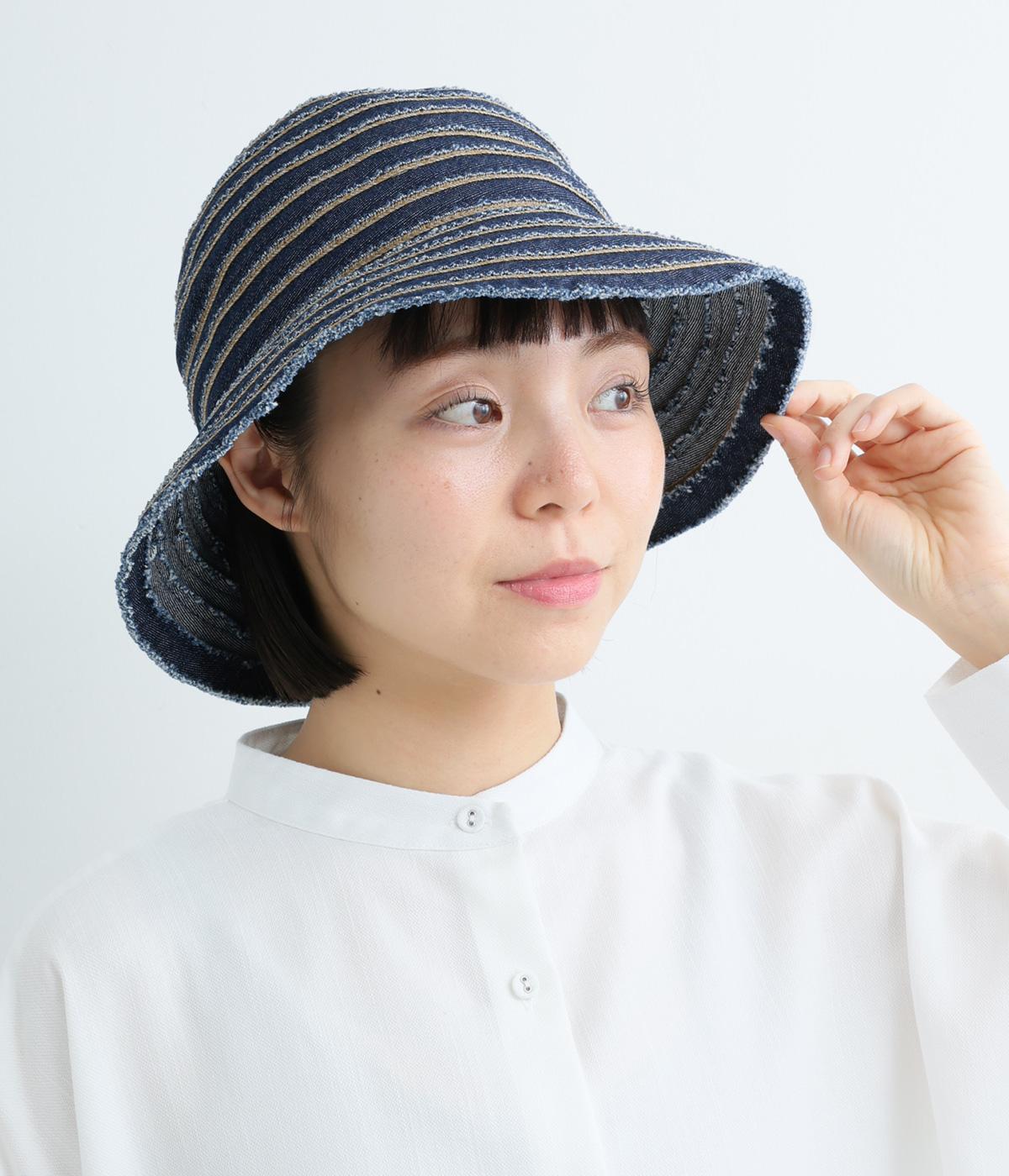 デニムペーパーブレードハット(インディゴ-F)