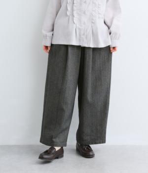 コットンツイードワイドパンツ（ネイビー・2）