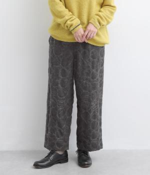 【10月下旬発売予定】ウールモヘヤ刺繍パンツ（チャコール・3）