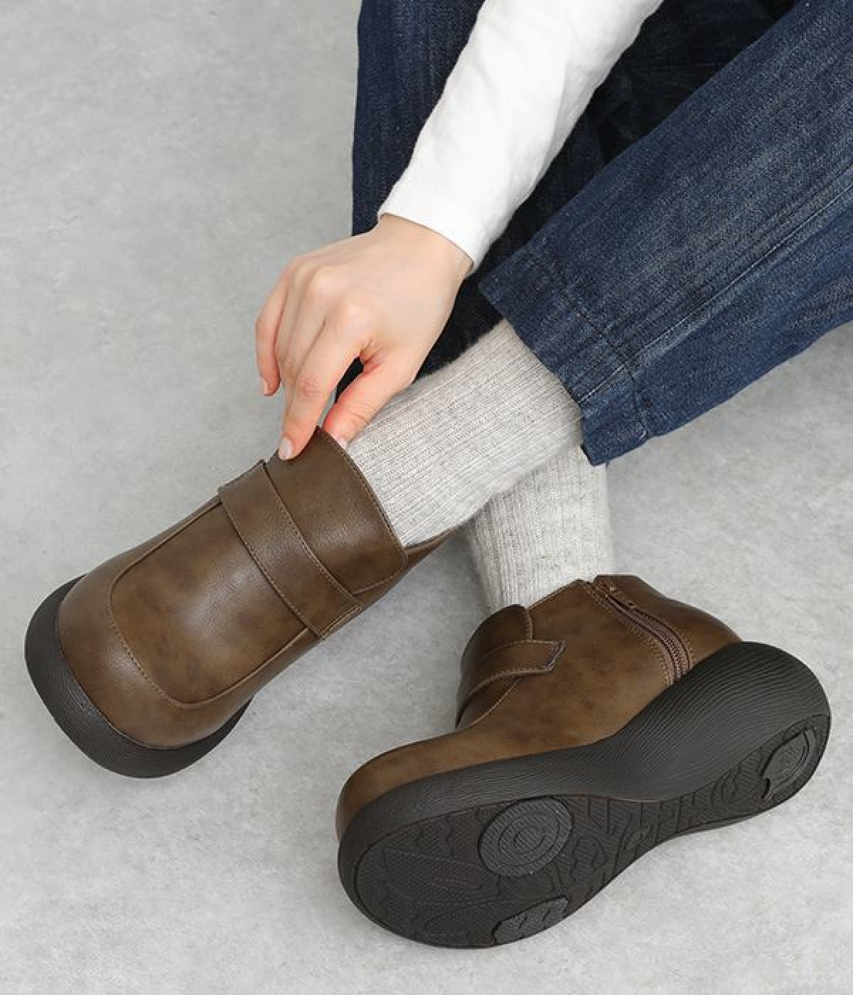 ハイカットローファー(ブラウン-S)