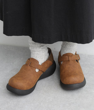 甲ベルトシューズ(ブラウン-L)