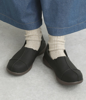 2WAY フラットスリッポン(ブラック-L)