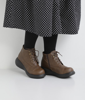 レースアップブーツ(ブラウン-M)