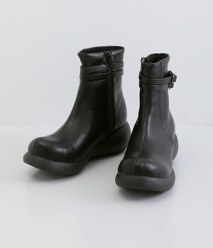 ピンキングデザインブーツ(ブラック-L)