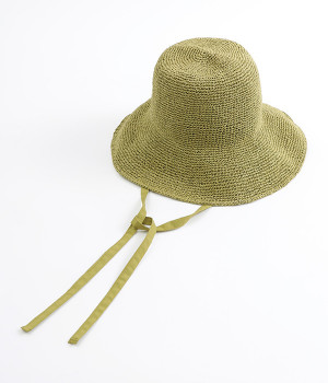 PLAIN RIBBON HAT(ダークマスタード-ONESIZE)