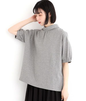 コットンリネンワッシャープルオーバー(グレー-ONESIZE)