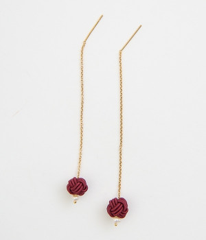 四季の種　ピアス(ワインレッド-ONESIZE)