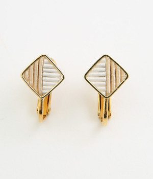 小結晶　イヤリング(胡粉×ベージュ-ONESIZE)