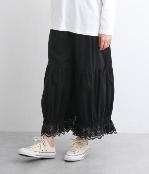 コットンローンレースペチパンツ(BLACK-ONESIZE)