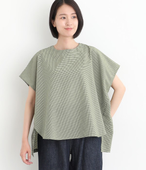 ちびギンガムチェックドルマンブラウス(ブラック-ONESIZE)