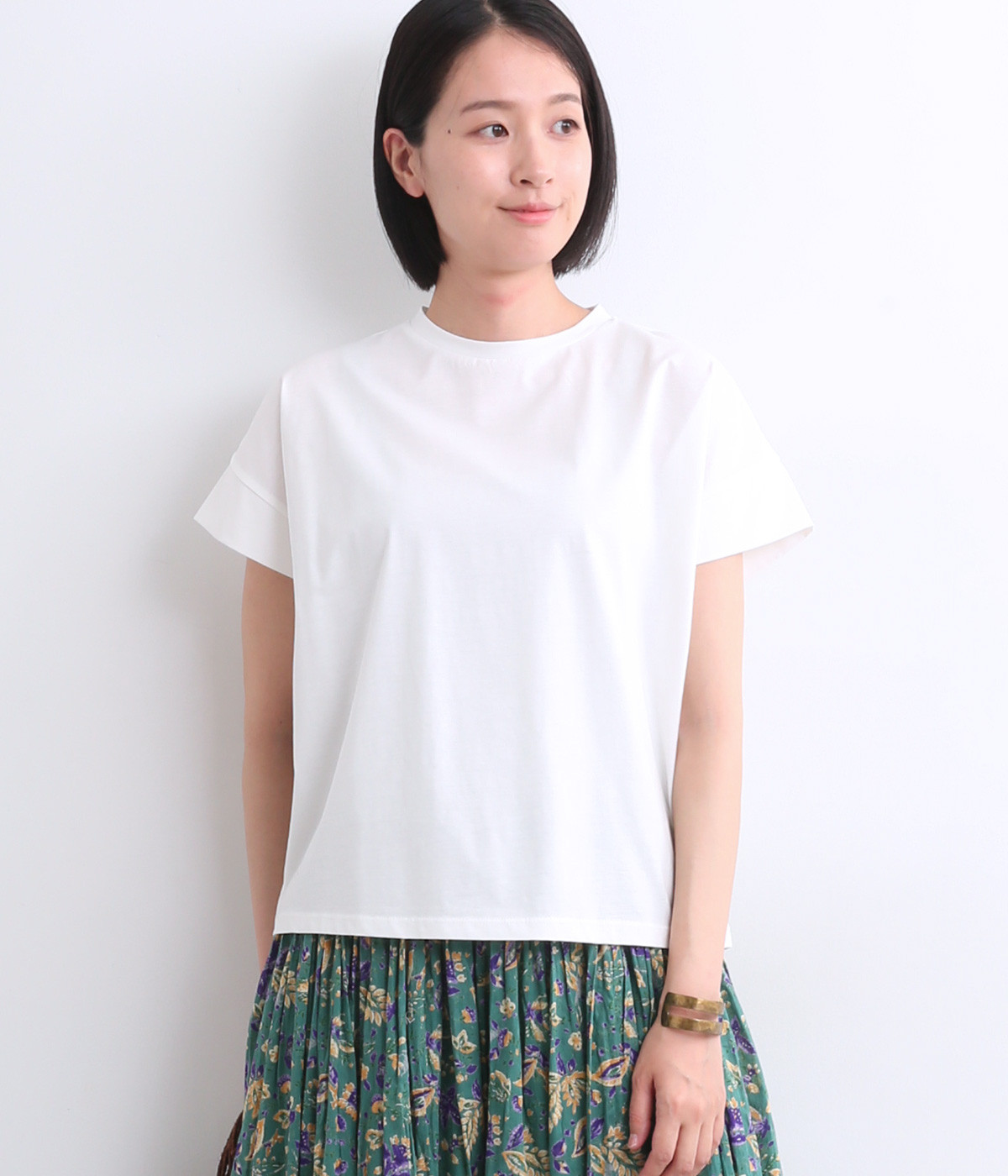 ハイゲージジャージー　フレンチTEE(オフホワイト-ONESIZE)