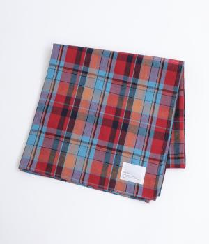 チェック柄ストール(レッド-F)