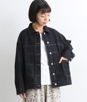 コットンデニムジャケット(インディゴ-F)