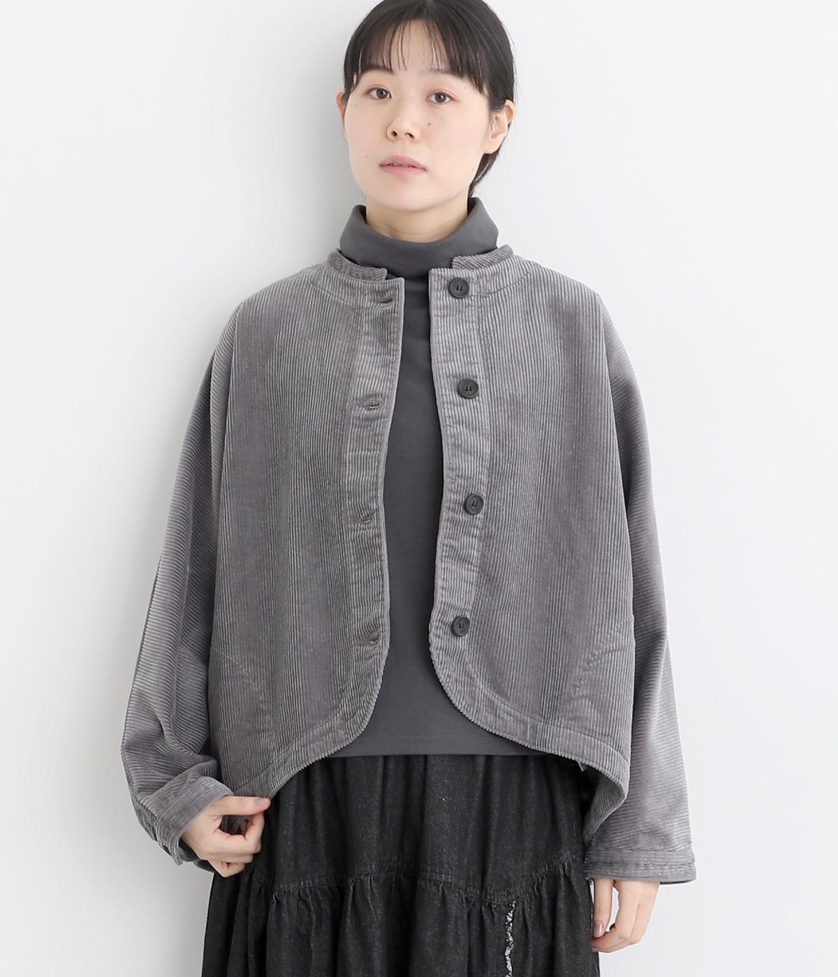 太畝コーデュロイバルーンジャケット(グレー-F)