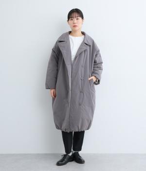 ピーチ起毛中綿3wayロングコート(グレー-F)