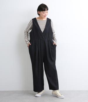 コットンデニムサロペット(インディゴ-F)