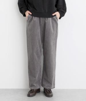 太畝コーデュロイワイドパンツ(グレー-F)