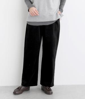 太畝コーデュロイワイドパンツ(ブラック-F)